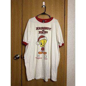 LOONEY TUNES TWEETY BIRD Pajama Sleep Shirt Dress Fits All Comfy Y2k 90s